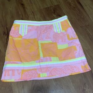 Lilly Pulitzer jubilee skort 2 elephant orange